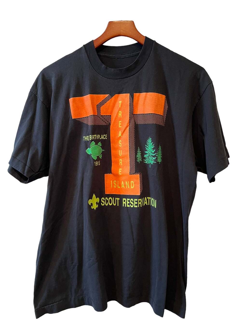 Vintage 90s Single Stitch T Shirt Boy Scout Graphic Black